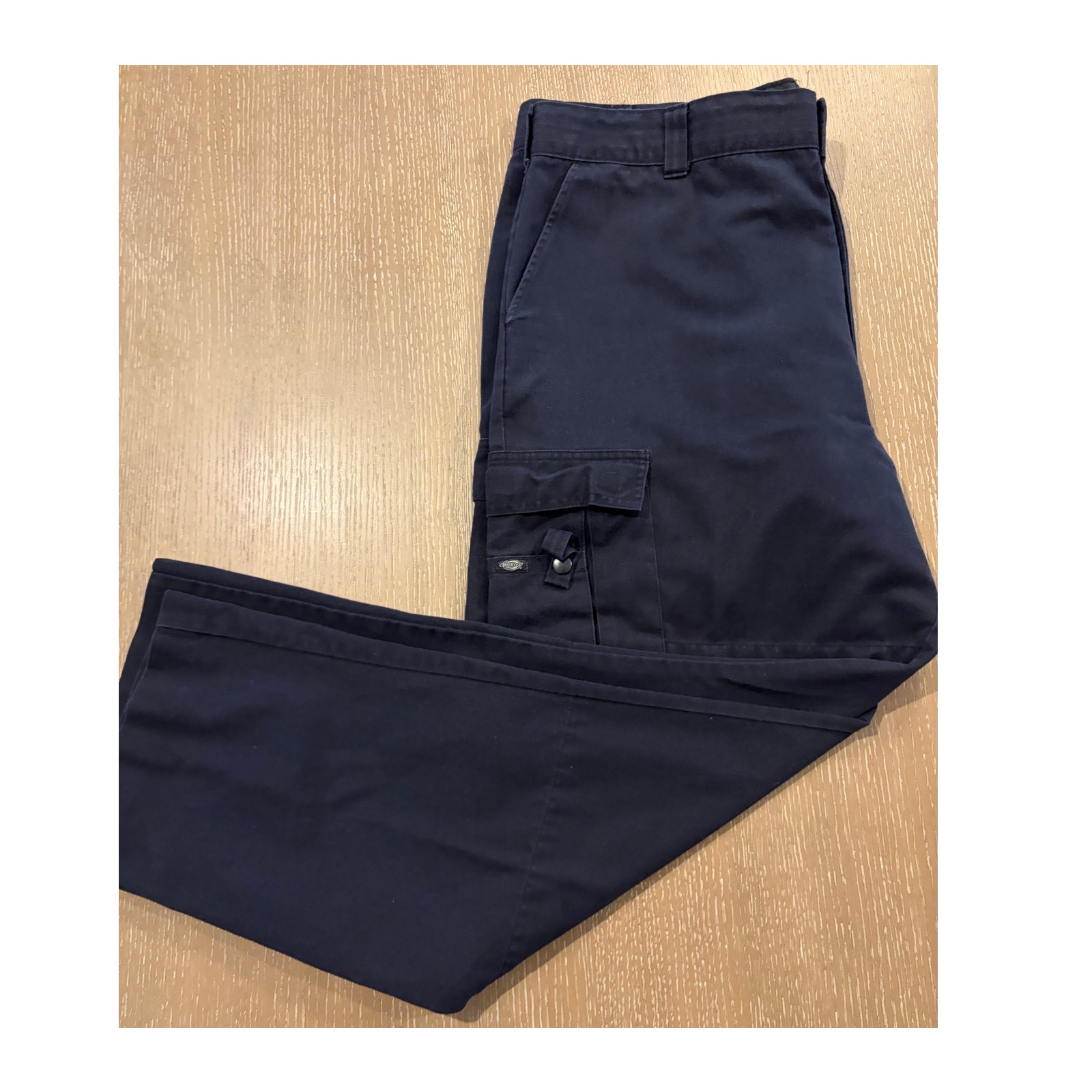 Dickies Menâs Navy Cargo Work Pants Size 42 Utility Workwear Fadsed Double Knee